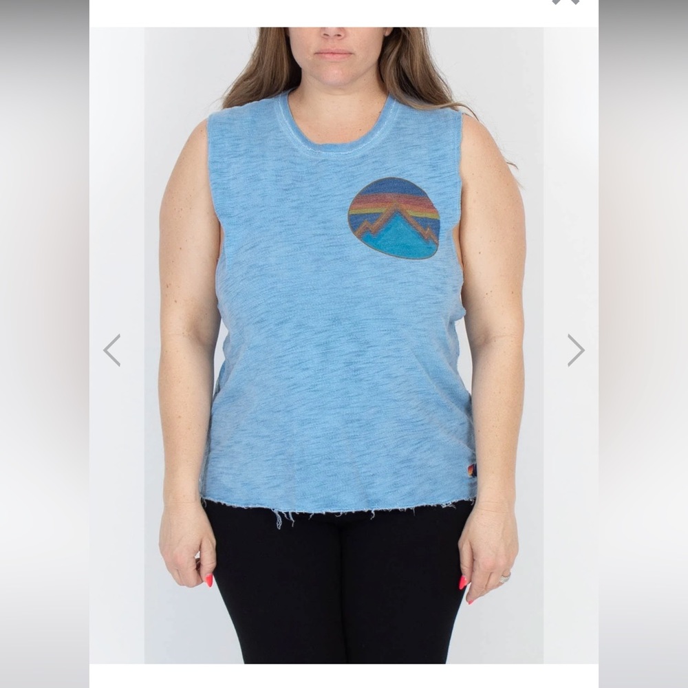 Aviator Nation blue sleeveless tank XL